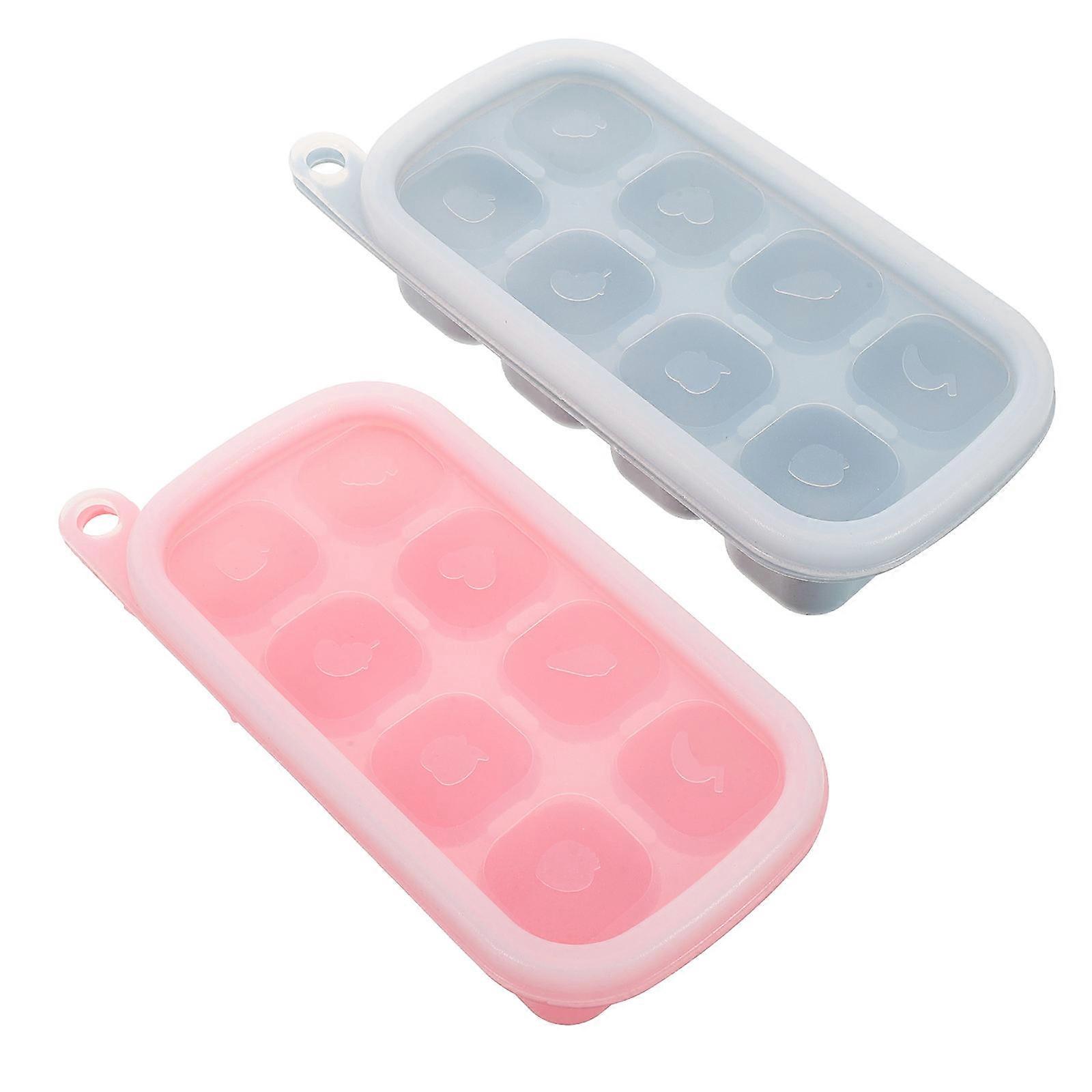 Ice Cube Tray Silicone Mold for Making Ice Cubes 2Pcs Assorted Color