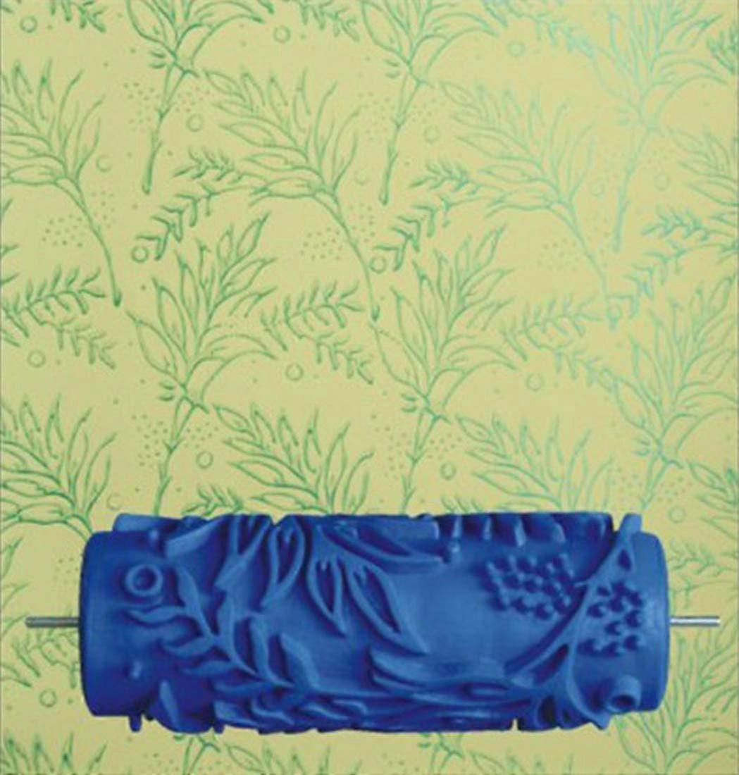 Patterned Paint Roller 15cm Rubber Decorative Texture Roller for Wall and DIY Home Projects