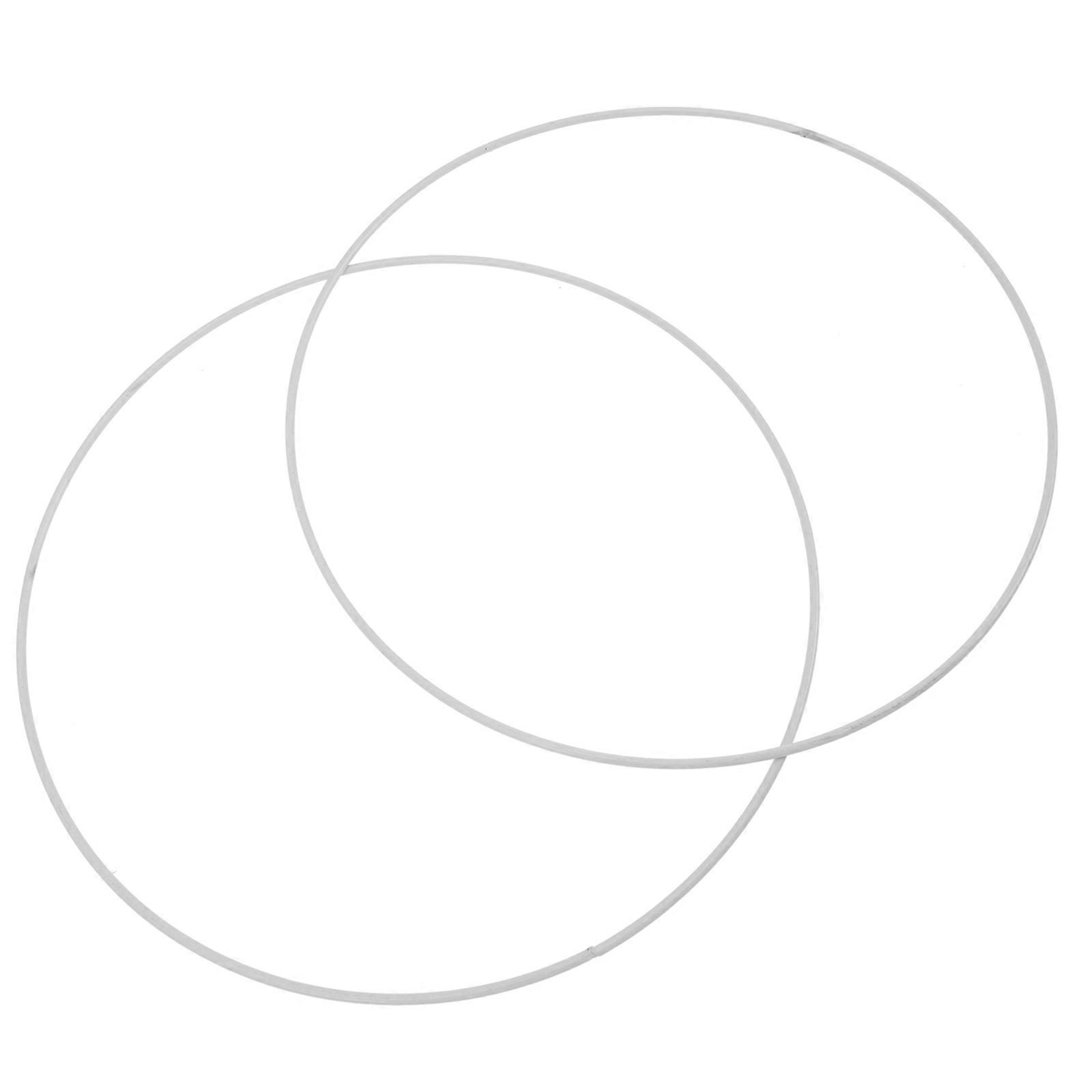 Lampshade Frames Circular Metal Ring for Lamp Shade 2Pcs White Support