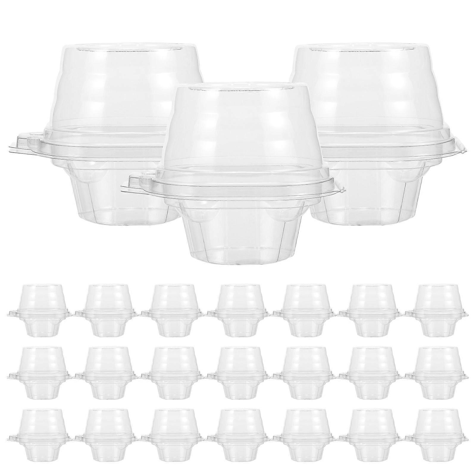 Cupcake Boxes Mini Cake Box for Storage Use 25Pcs Transparent Clear Container