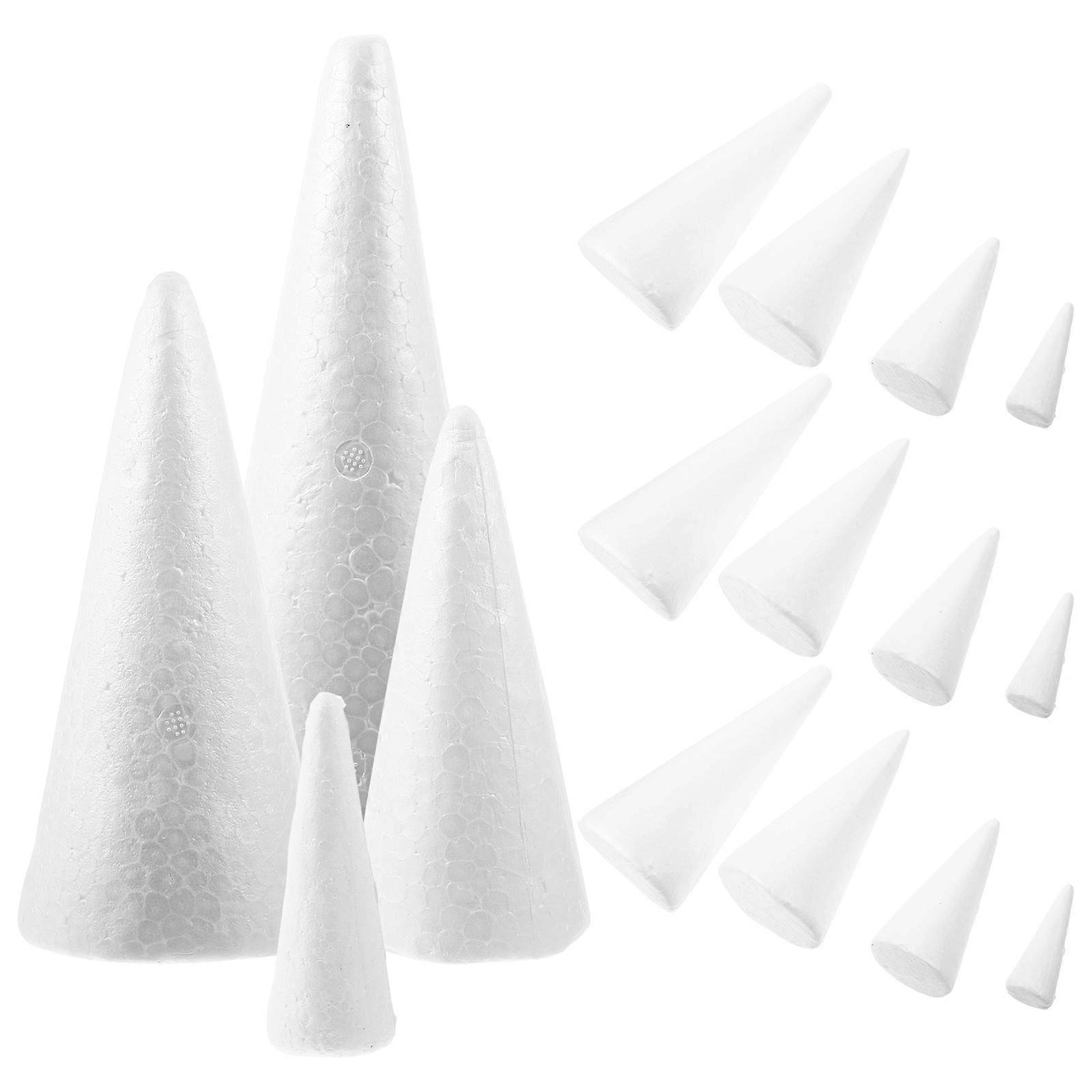 Decorative Foams Cones Diy Material For Craft Enthusiasts Cuttable 16Pcs