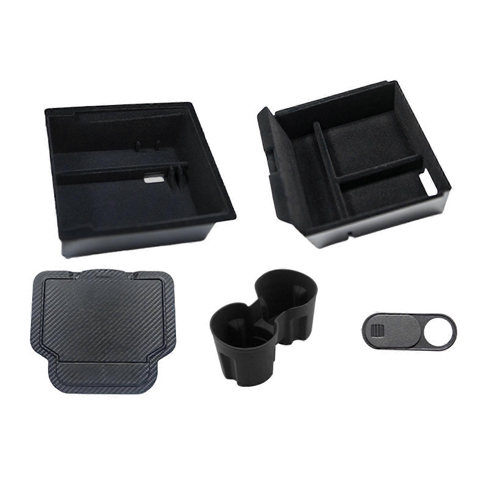 Multiple Function Car Console Organizer Tray with Invisible Storage Compartment & Cup Holder Suitable for Electric Vehicles Multicolor