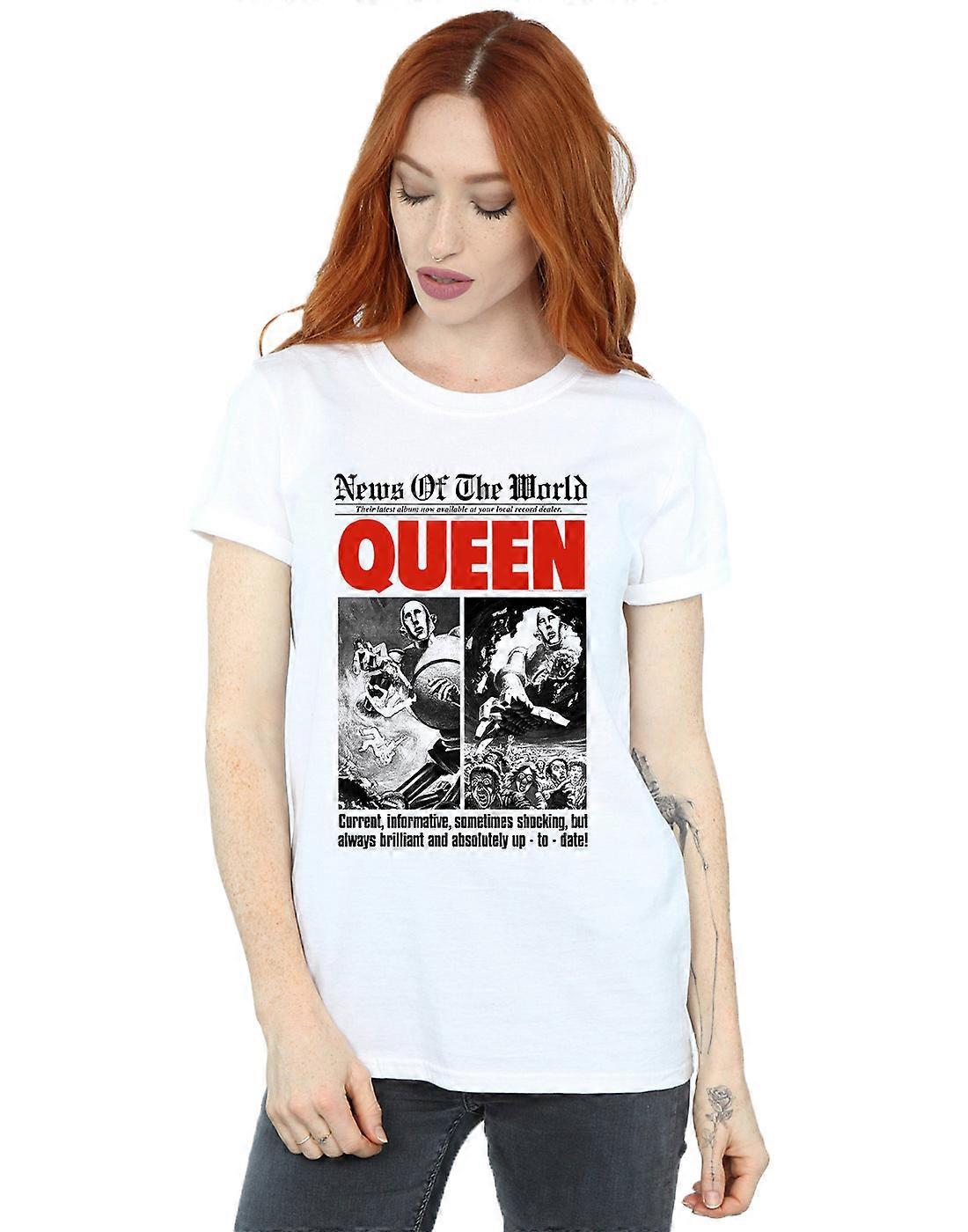 퀸 여성용 커런트 인포머티브 보이프렌드 핏 티셔츠
