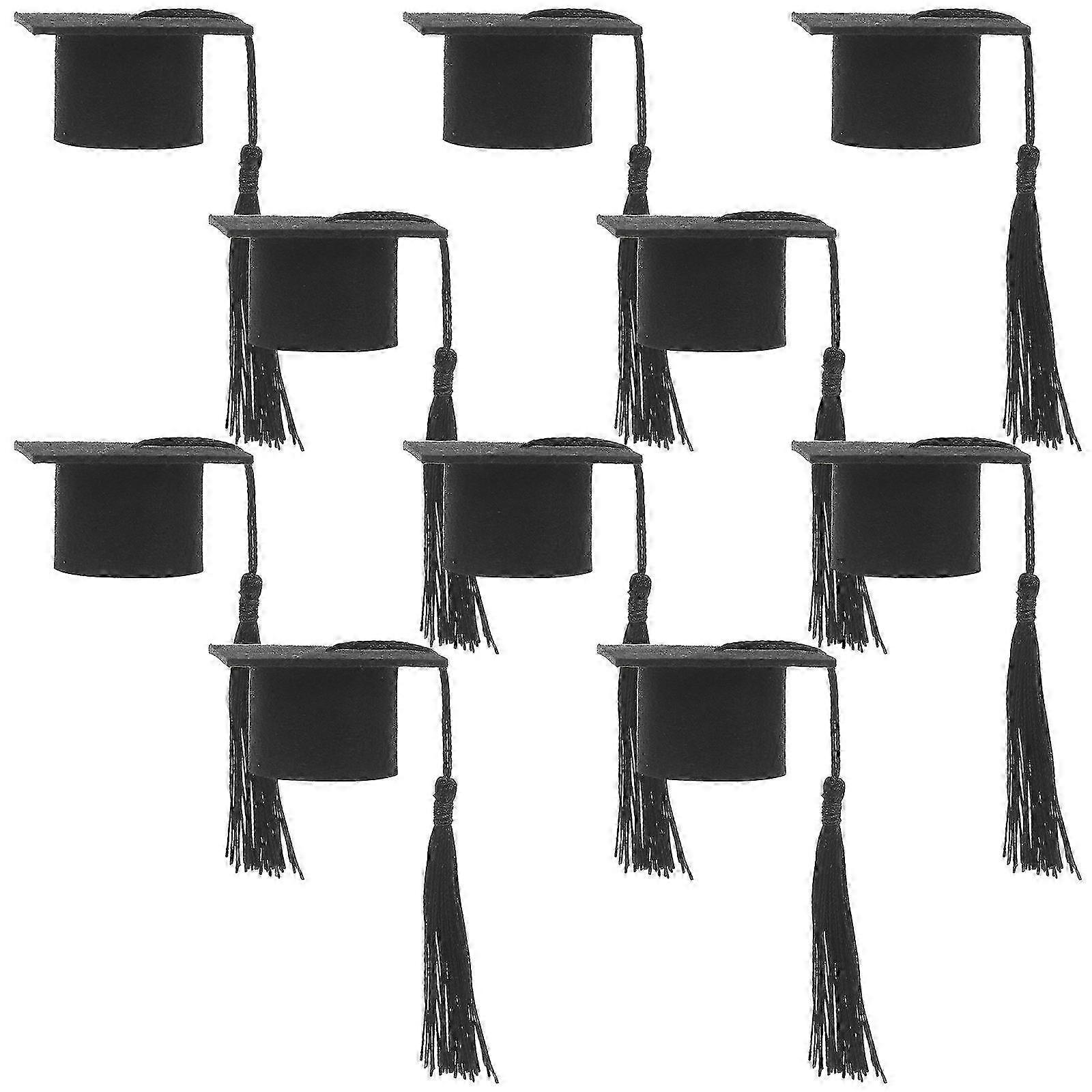 Graduation Hat Bottle Topper for Party Use 60Pcs Mini Caps Black