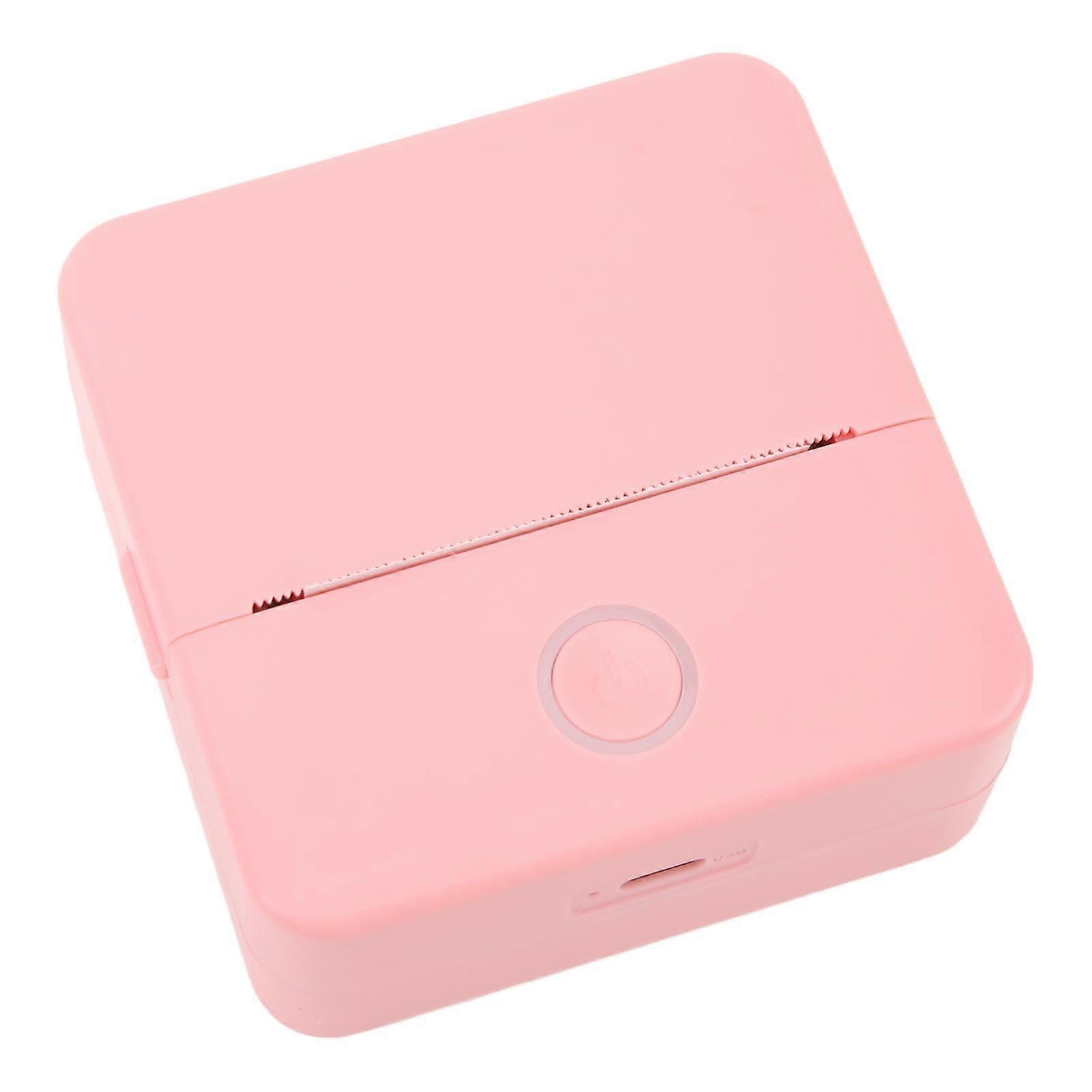 Thermal Label Printer Inkless Bluetooth Mini Sticker Photo Printer for iOS Android Journals Pink