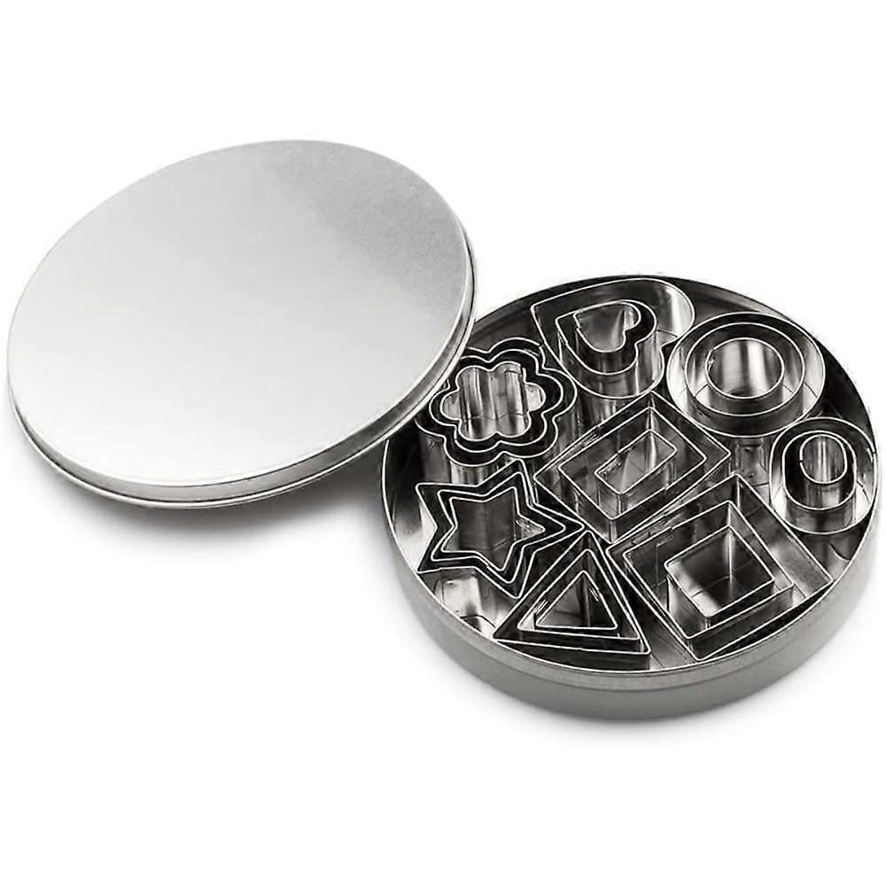 24Pcs Stainless Steel Cookie Cutters Set with Multiple Shapes and Sizes for Baking and Decorating