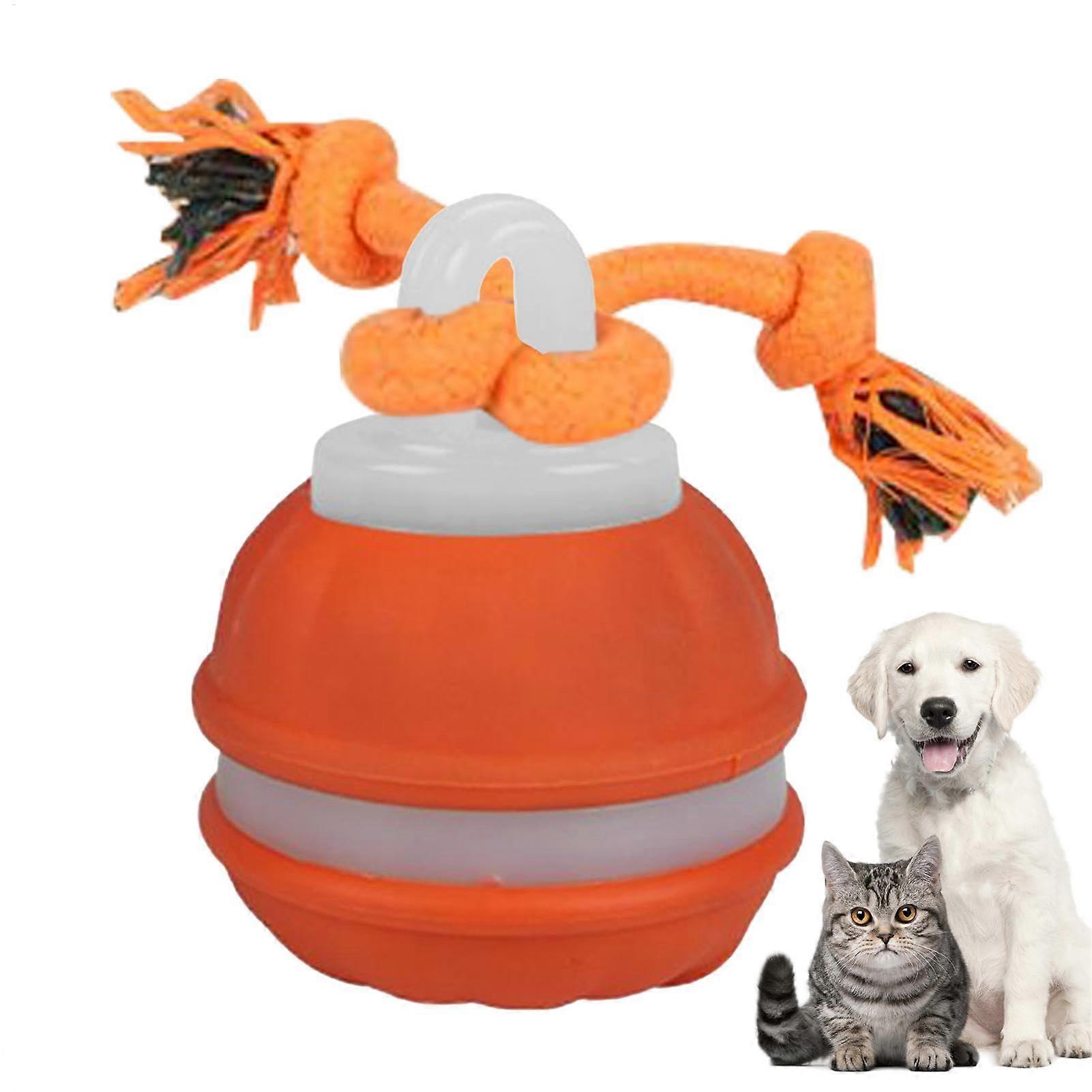 Interactive Dog Ball with Smart Sensor Rolling, AntiBite Design, 3 Play Modes, Orange for Exercise