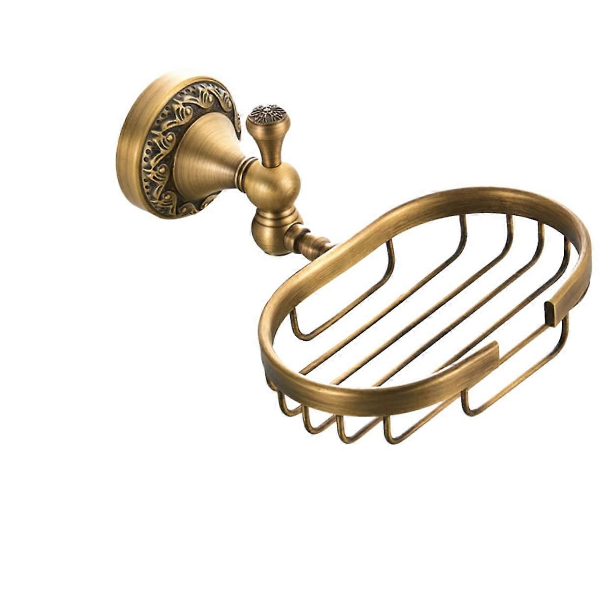 Brass Wall Mounted Soap Dish with Retro Wave Pattern, Antique Finish, Corrosion Resistant