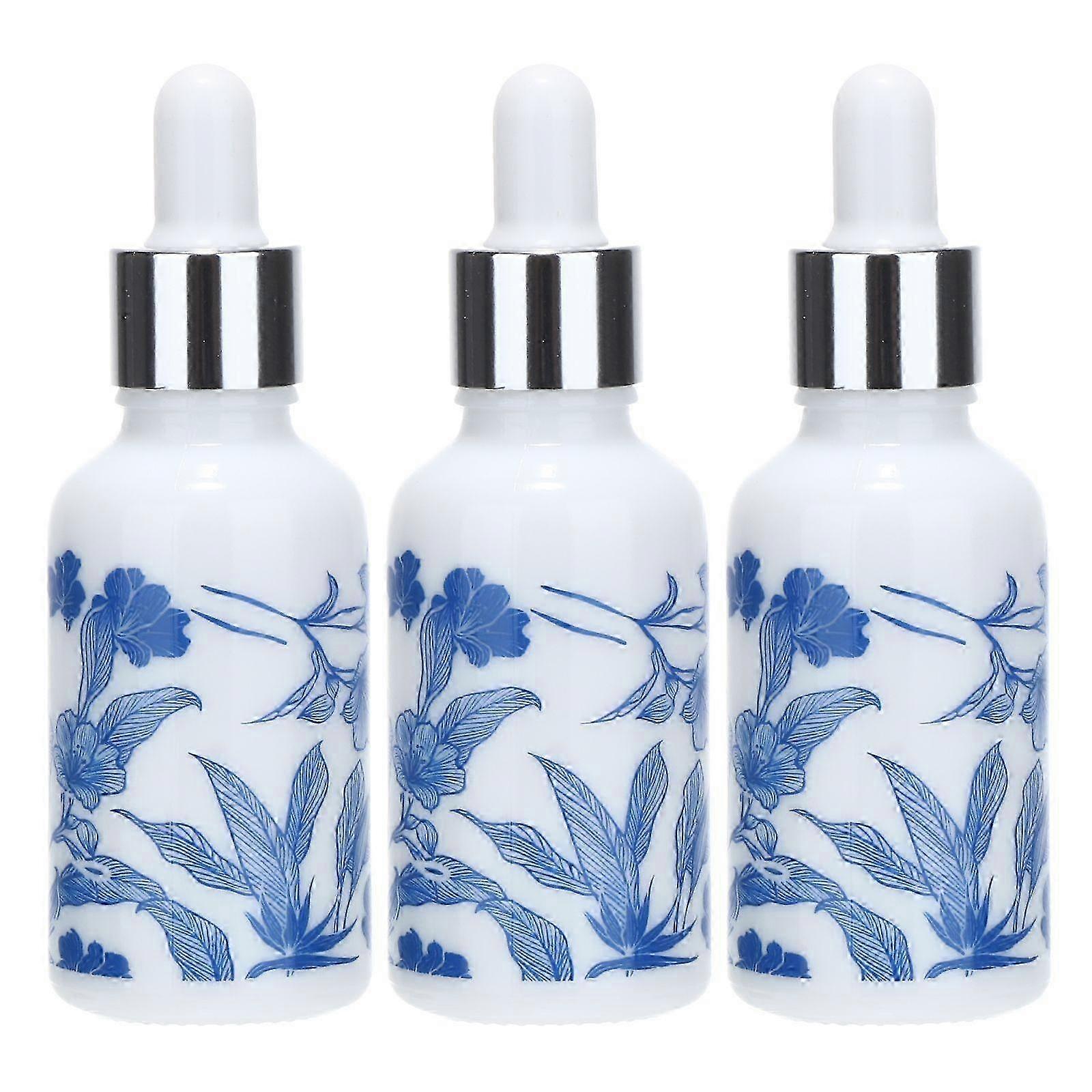 3Pcs Ceramic Essential Oil Bottles with Multi function Dropper in Assorted Colors
