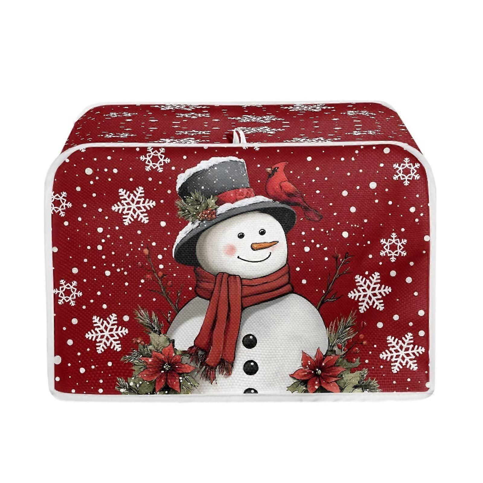 Waterproof Dustproof 2 Slice Toaster Cover with Christmas Snowman Design for Kitchen