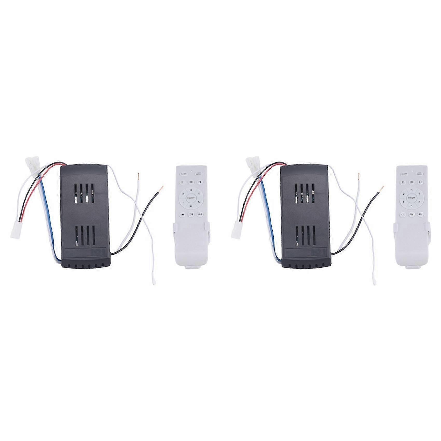 2X Universal Ceiling Fan Remote Control Kit 30W 6-Speed Timing Function DC Fan Light Remote Replacement