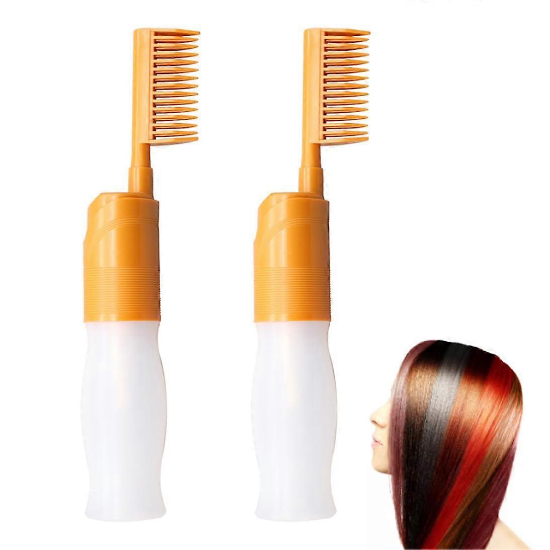 110ml Hair Dye Applicator Comb Bottle Set with Accurate Pump Control for Even Root Touch Up