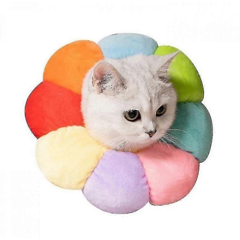 Almofada de pescoço com estampa de girassol para cães e gatos.