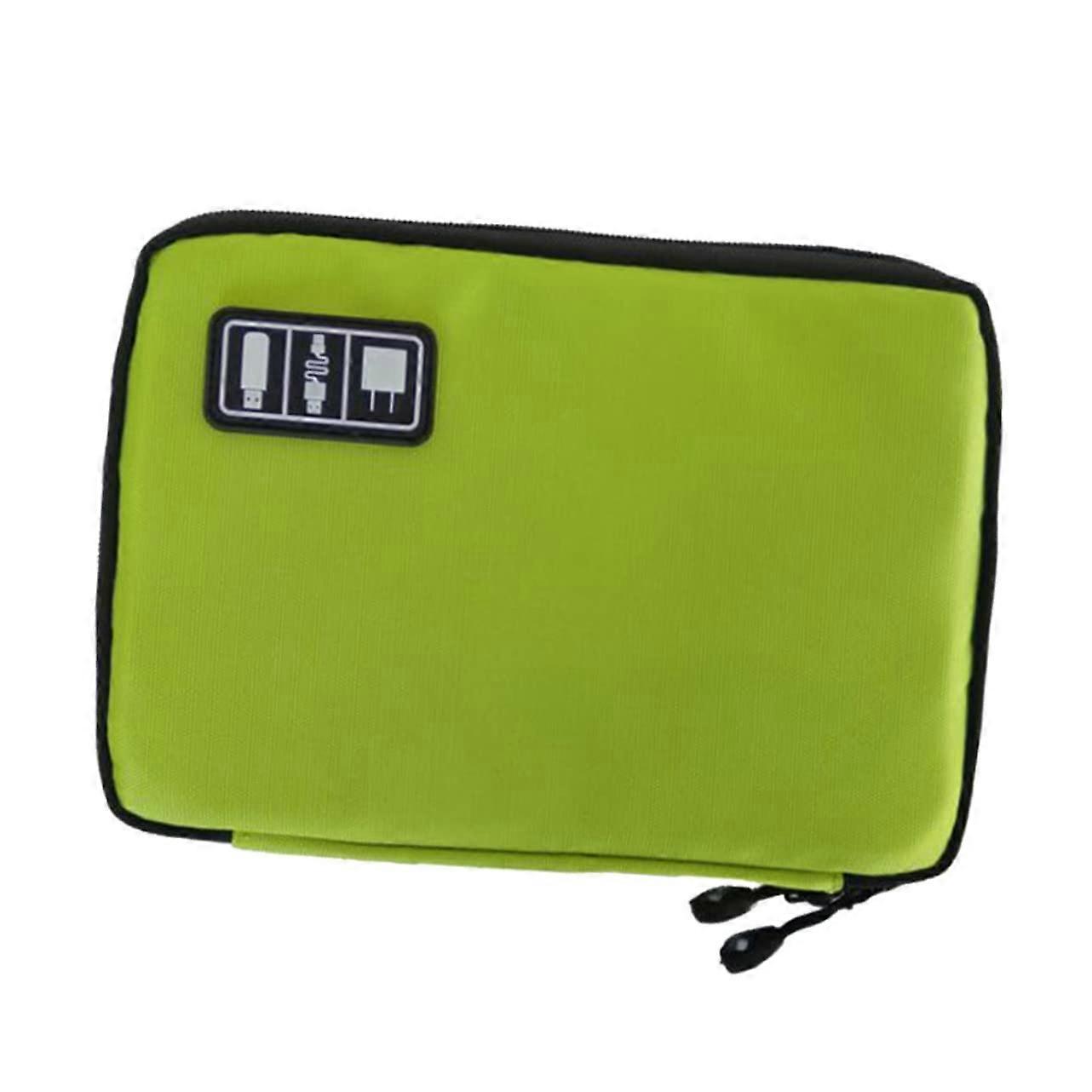 Electronics Organizer Case with Tangle Cable Storage, Travel Gadget Pouch for Chargers, Green