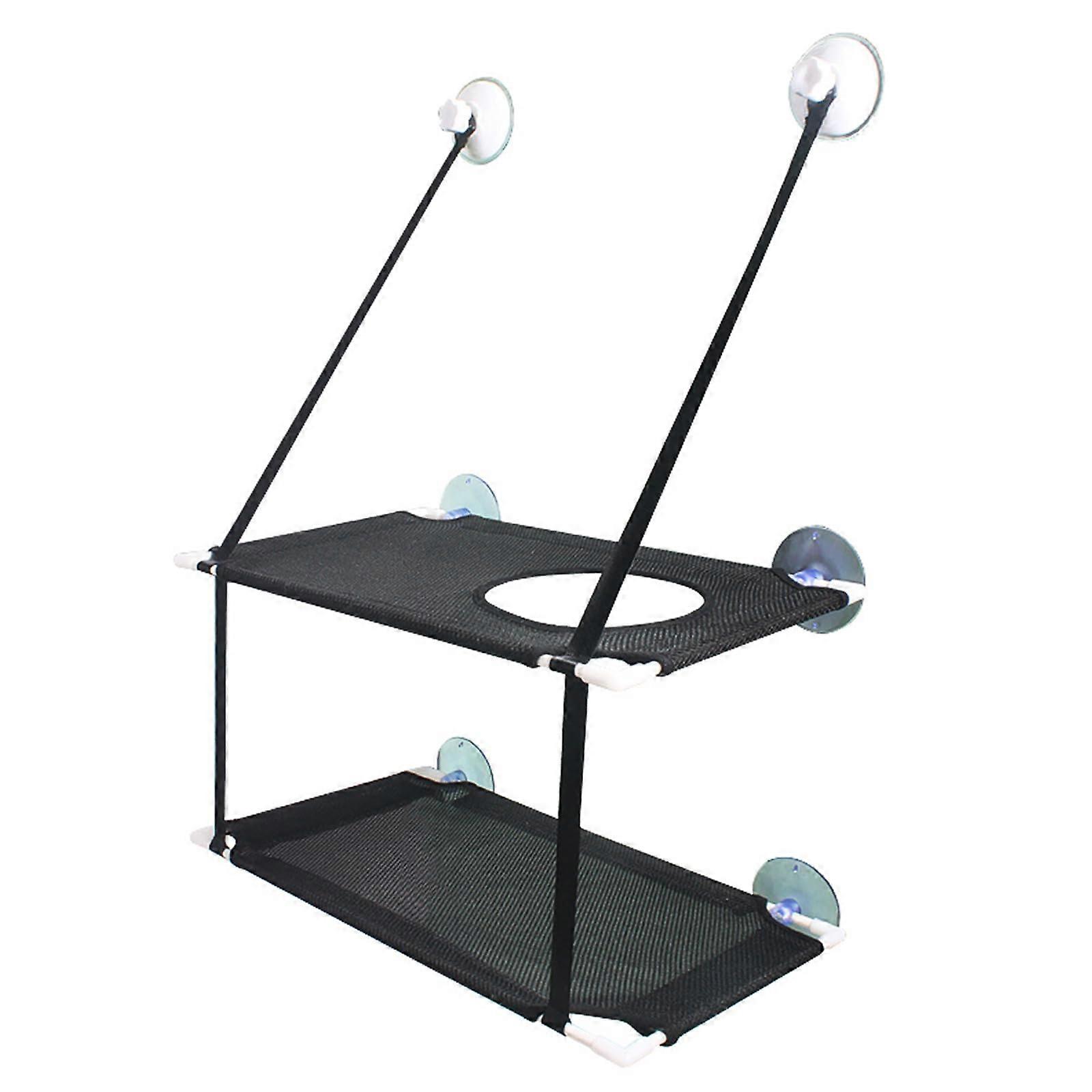 Double Layer Cat Window Perch with 6 Suction Cups, Strong Load Capacity for Large Indoor Cats