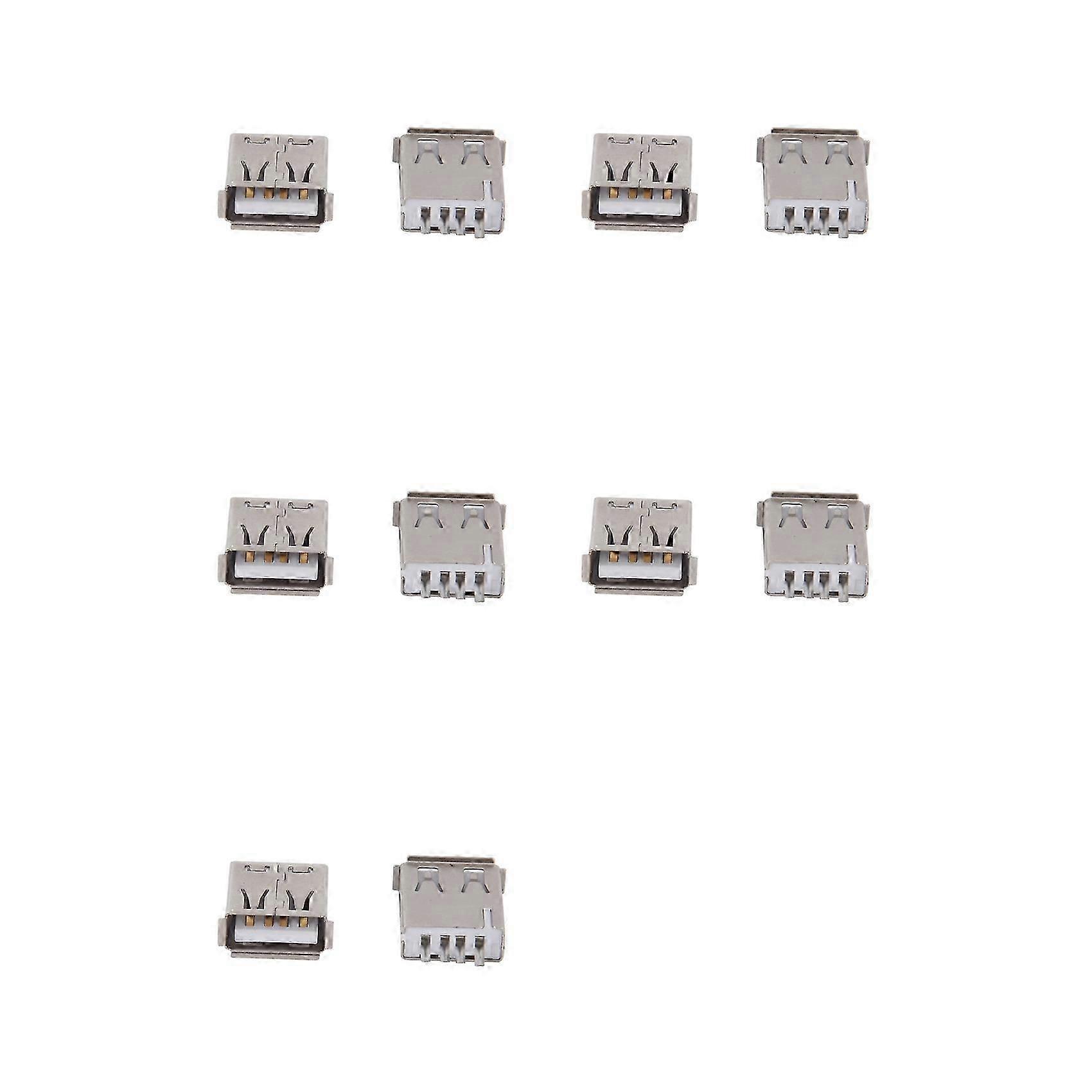 50 Pcs Straight Solder Type USB A Female Plug Jack Connector