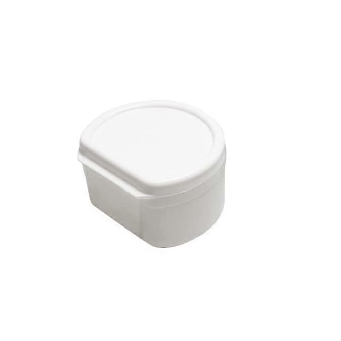 White Retainer Case with BuiltIn Strainer, Secure Snap Closure, Compact Travel Orthodontic Box