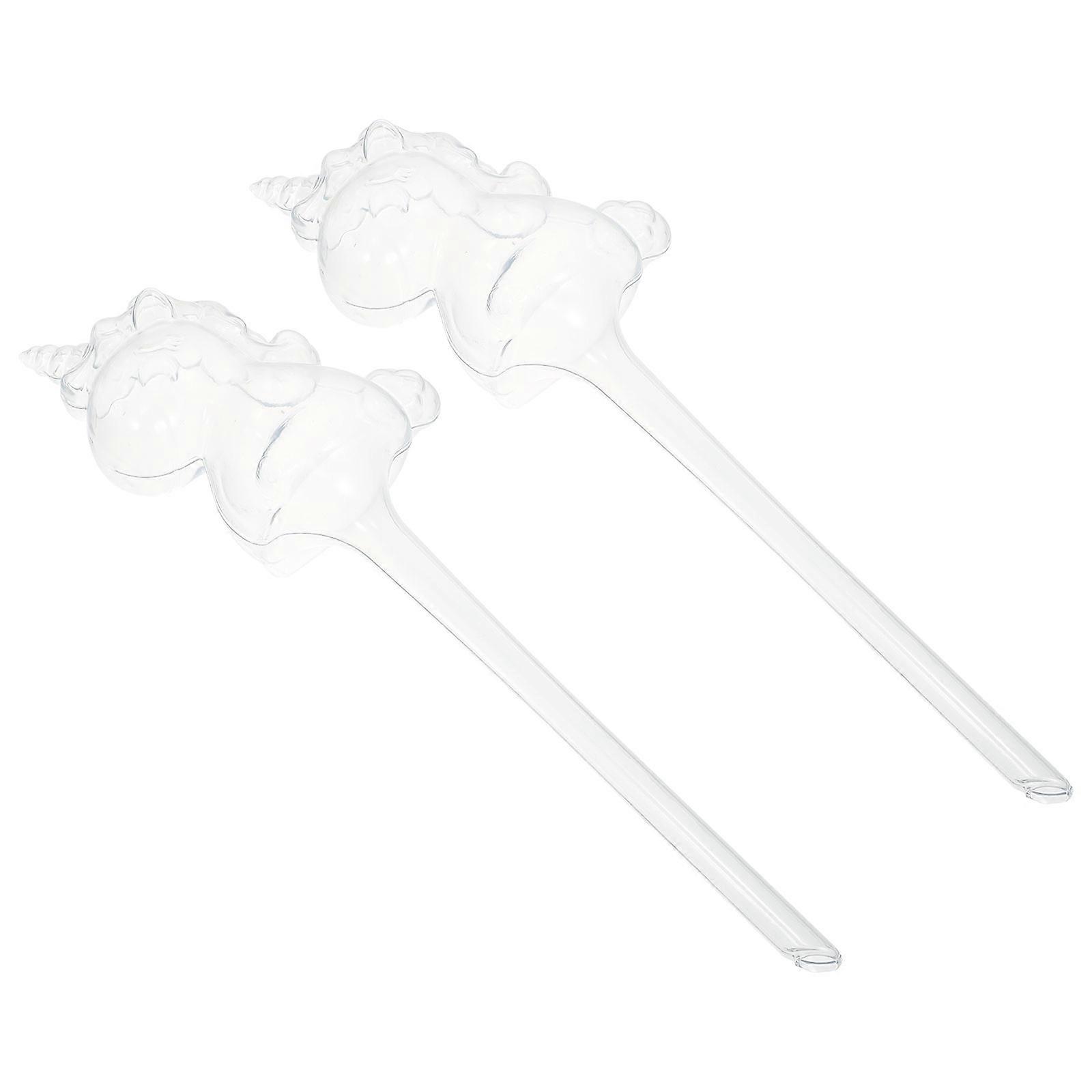 White Unicorn Automatic Watering Device for Flowers 2Pcs PVC Soaker