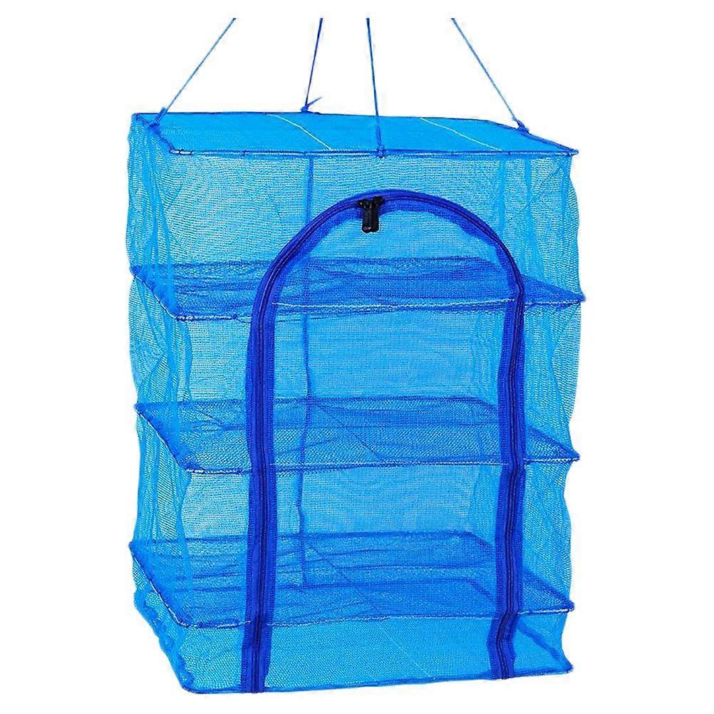 4 Layer Hanging Mesh Drying Rack for Seafood Fruit Vegetables, Foldable with Buckle Closure