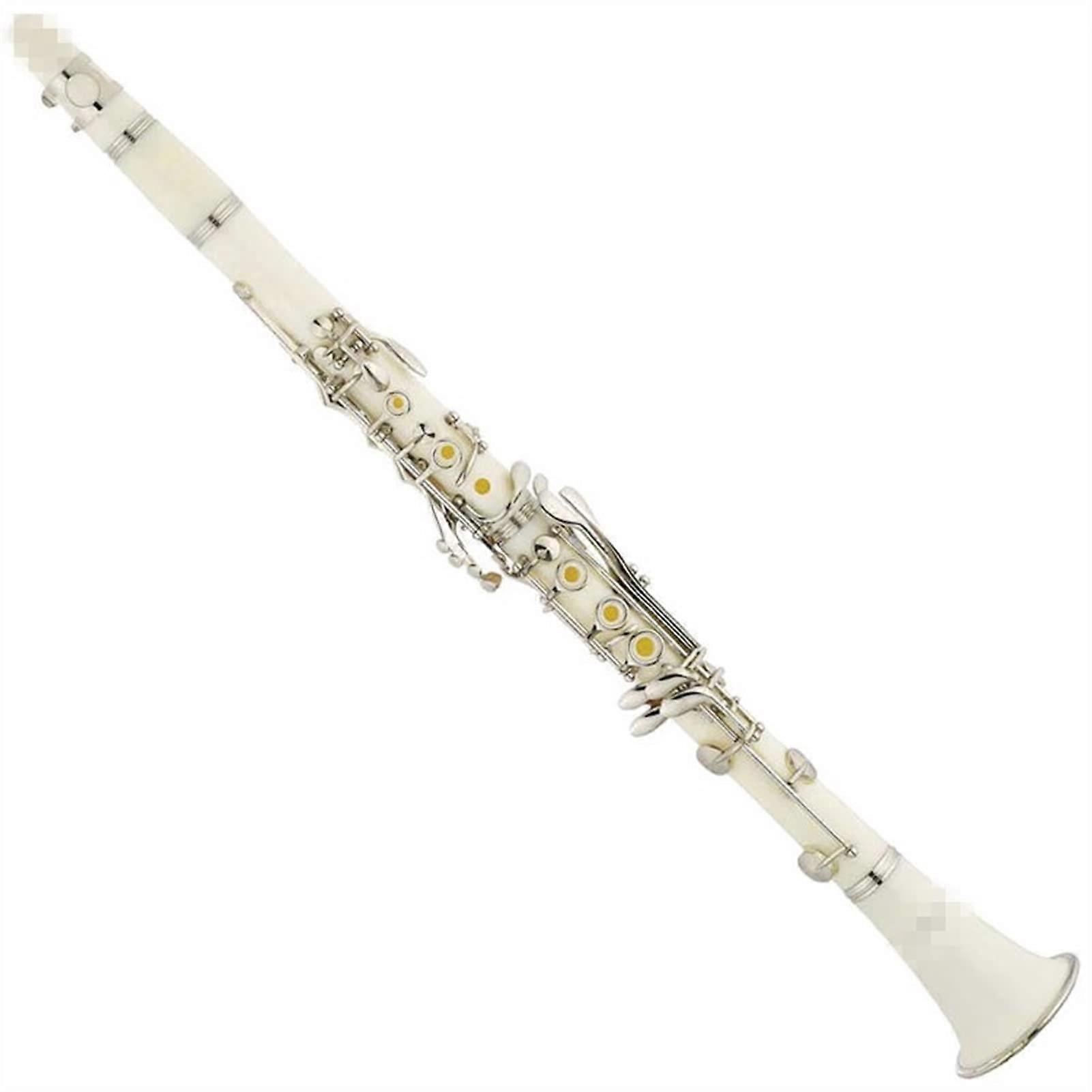 White Ebony B Flat Clarinet 17Key Student Performance Grade with Stable Intonation System
