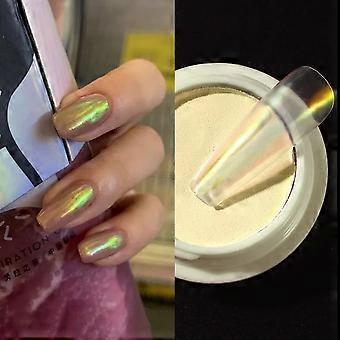 Aurora Chrome Nail Powder with Iridescent Mirror Finish and Mermaid Neon Effect for Nail Art