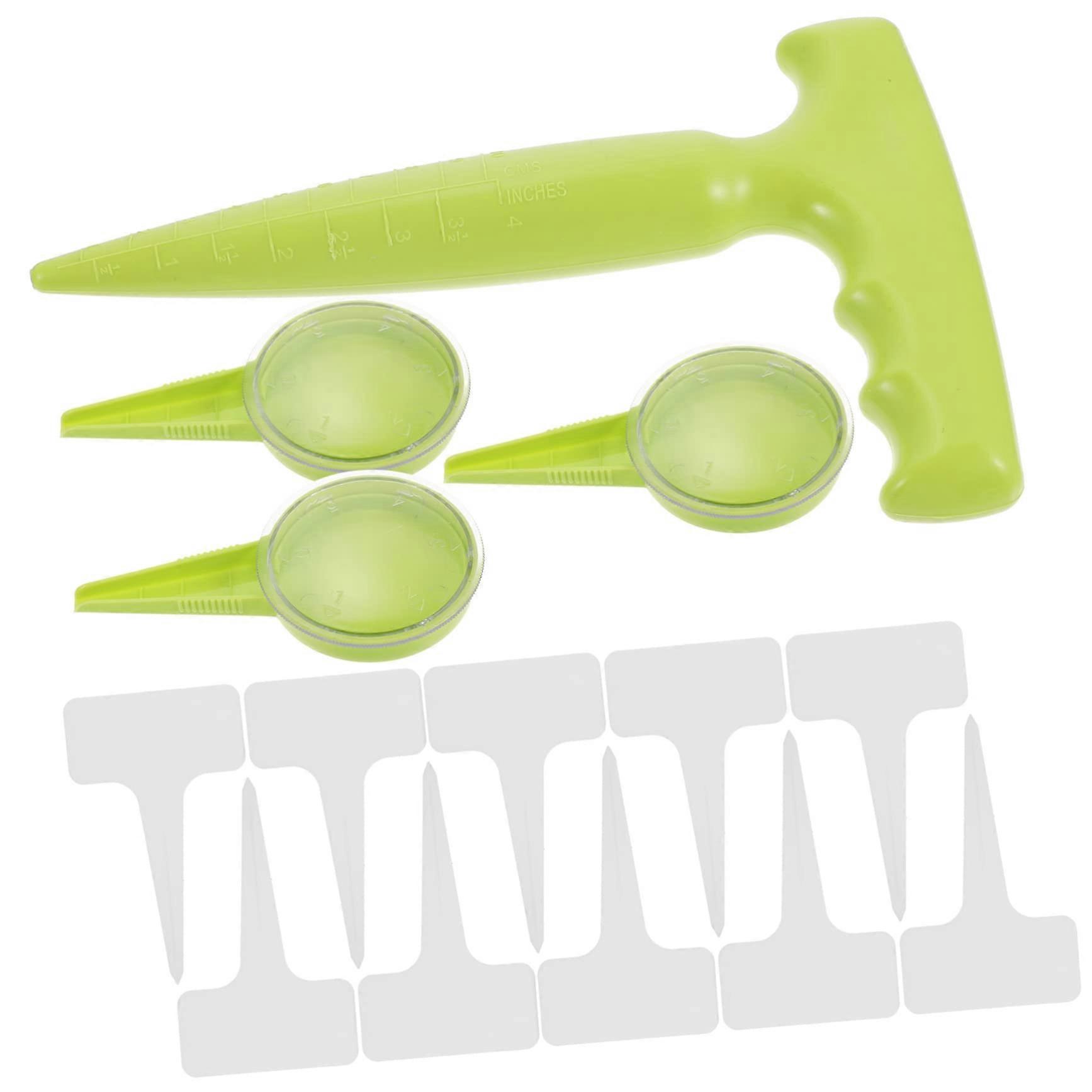 Garden Tool Set with Adjustable Seed Planter, Plastic Dispenser and Labels for Precise Planting