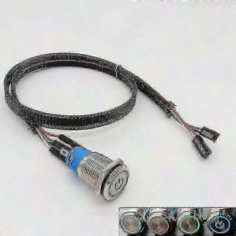 Computer Power Start Switch Button with Reset Function and Cable
