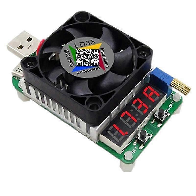 Electronic Load Resistor Usb Interface Discharge Battery Test Led Display Fan Adjustable Current Vol