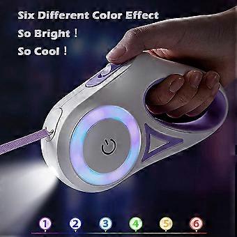 Retractable Dog Leash with LED Flashlight for Small to Medium Dogs