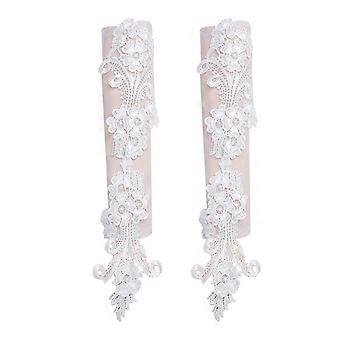 Elegante Brauthandschuhe aus Spitze, weiß, für die Hochzeit (1 Paar)