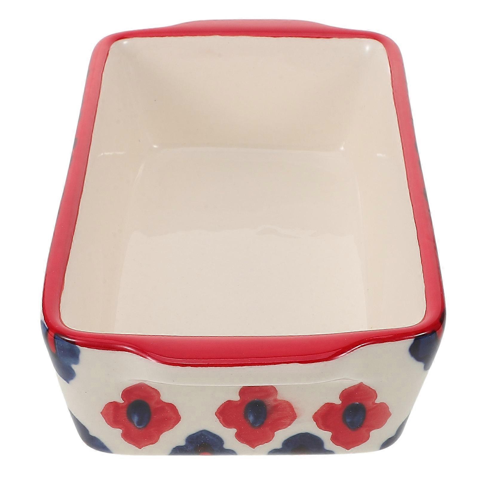 Ceramic Baking Dish Double Handle Bakeware for Home Use Rectangular Baking Dish