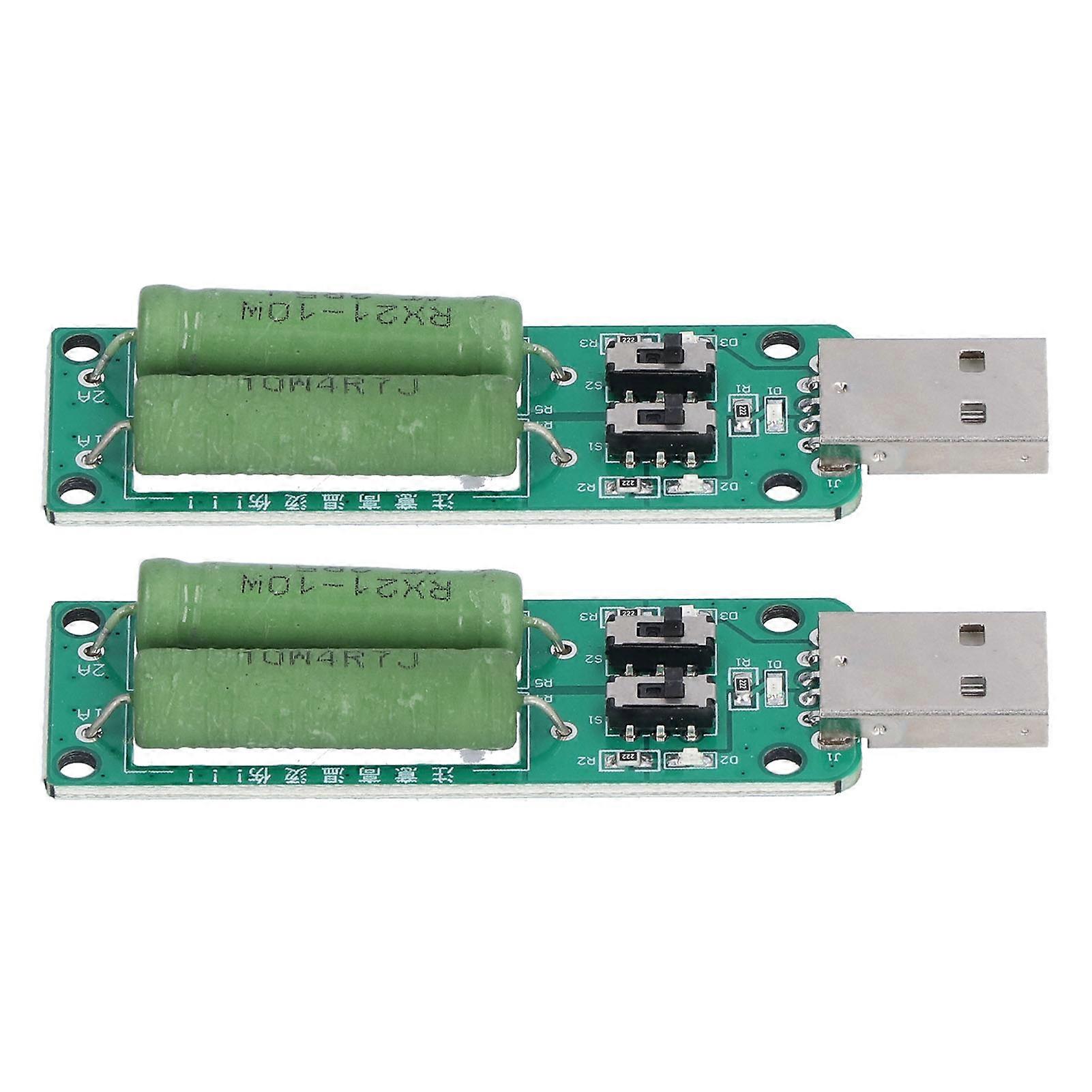 2Pcs USB Load Tester Adjustable Resistor Electronic Test Module 1A 2A 3A Discharge Accessory