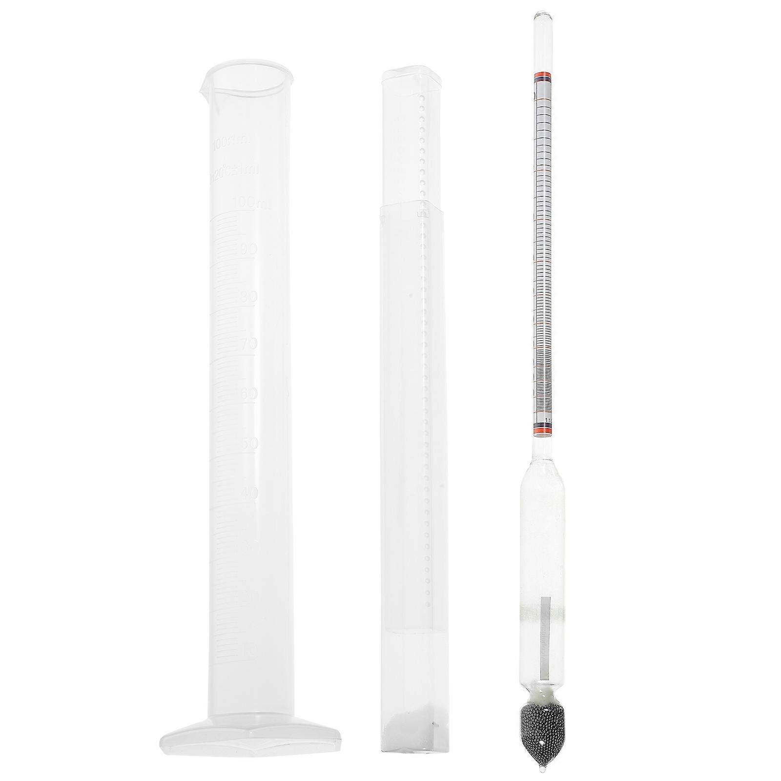 1 Set Alcohol Hydrometer Specific Gravity Hydrometer Plastic Test Jar Scale Hydrometer