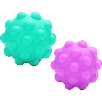 Pop Ball Push Bubble Fidget Toy 3D Silicone Stress Relief Fidget Balls Decompression Portable Anti Stress Ball Toys (2 Pack)