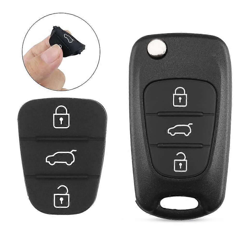 3 Pack 3 Button Car Key Rubber Button Remote Control Car Key Case Replacement Parts