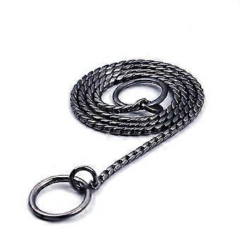 Stainless Steel Dog Chain Collar, 19.7 Inch Black, Fully Welded Ultra Strong Training Snake Decorative Collar
