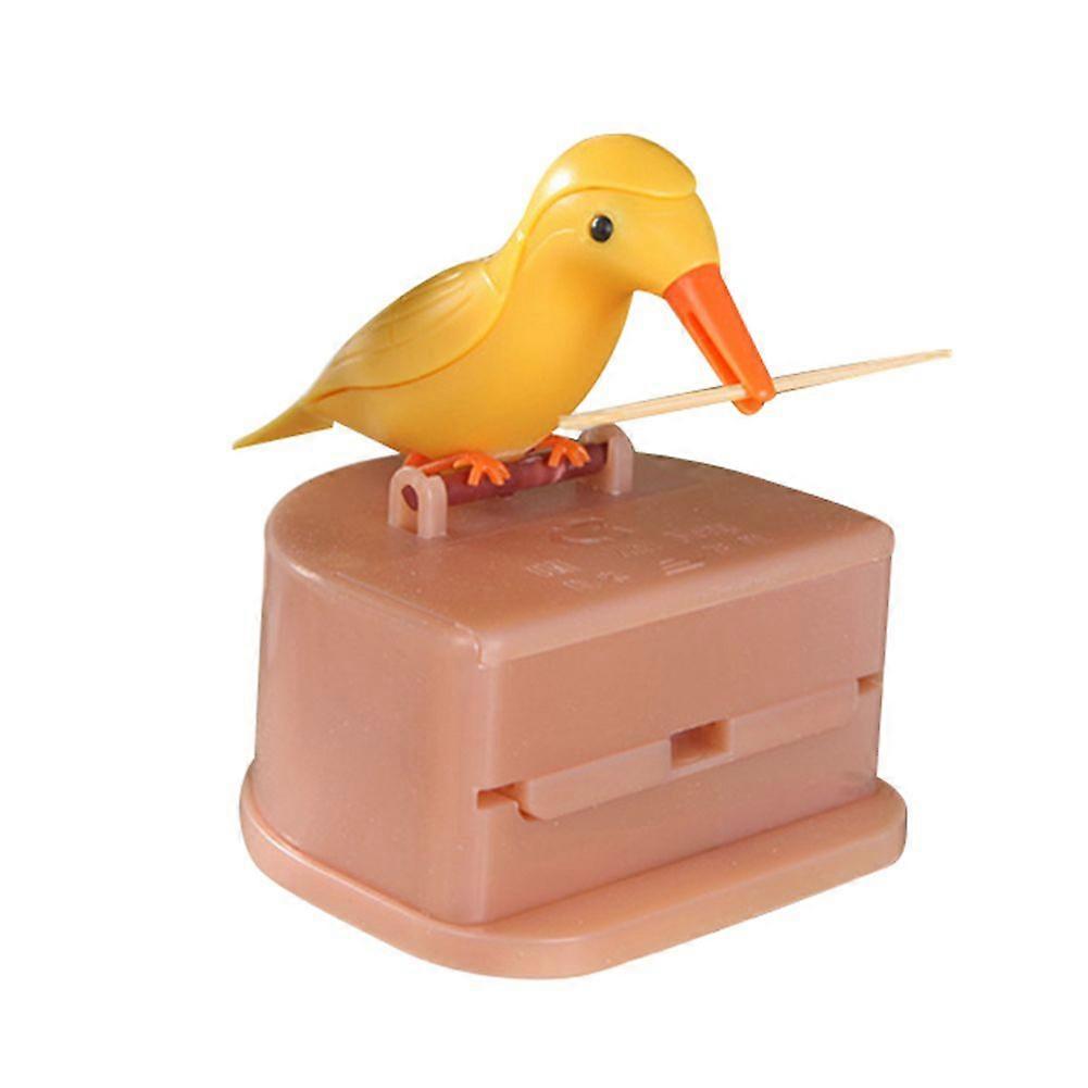 Smart Press Type Bird Shape Toothpick Holder Box Dispenser Dinning Table Gadget