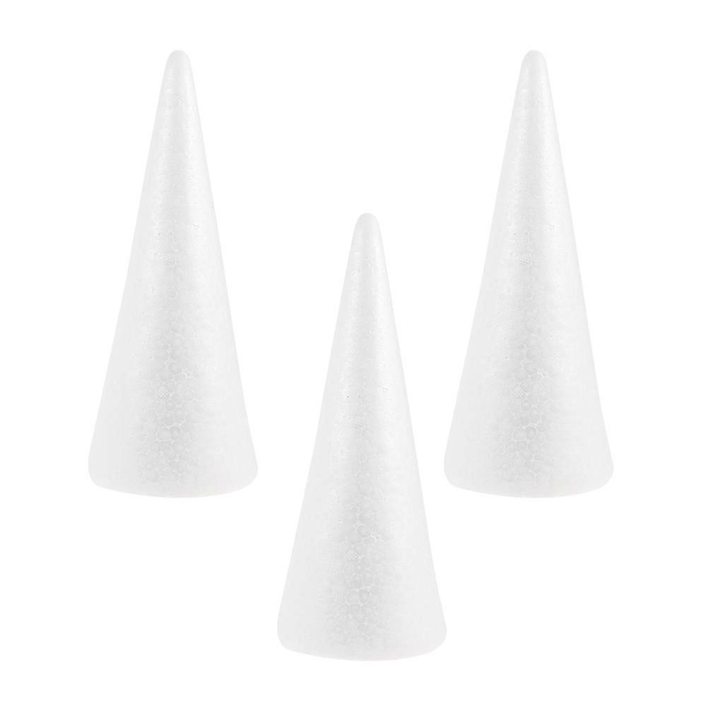 12Pcs White Foam Cone Polystyrene for DIY Crafting Projects