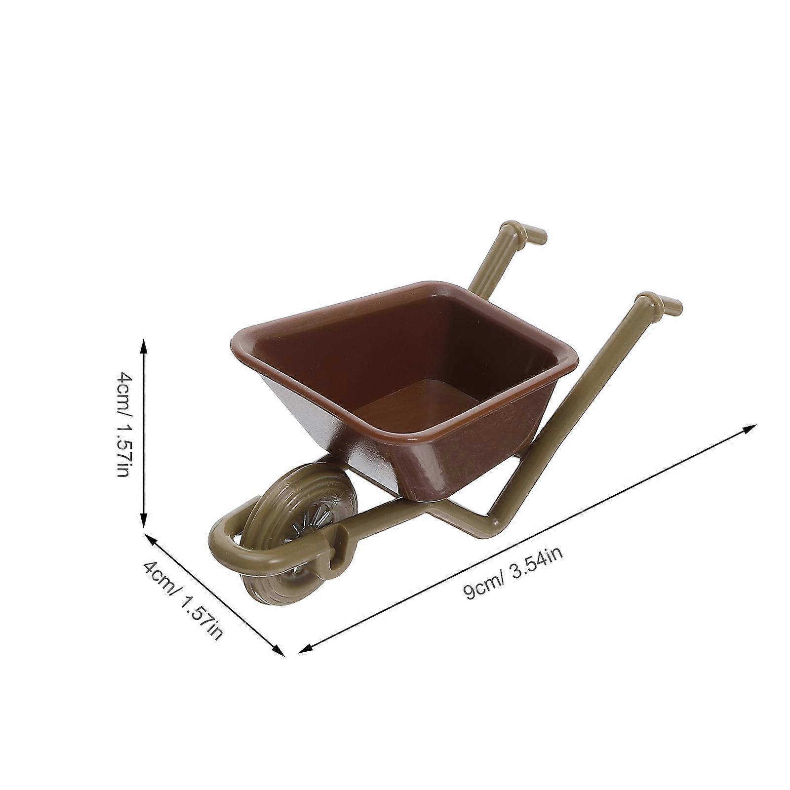 Miniature Wheelbarrow Model for Decoration 6Pcs Assorted Color Plastic Set