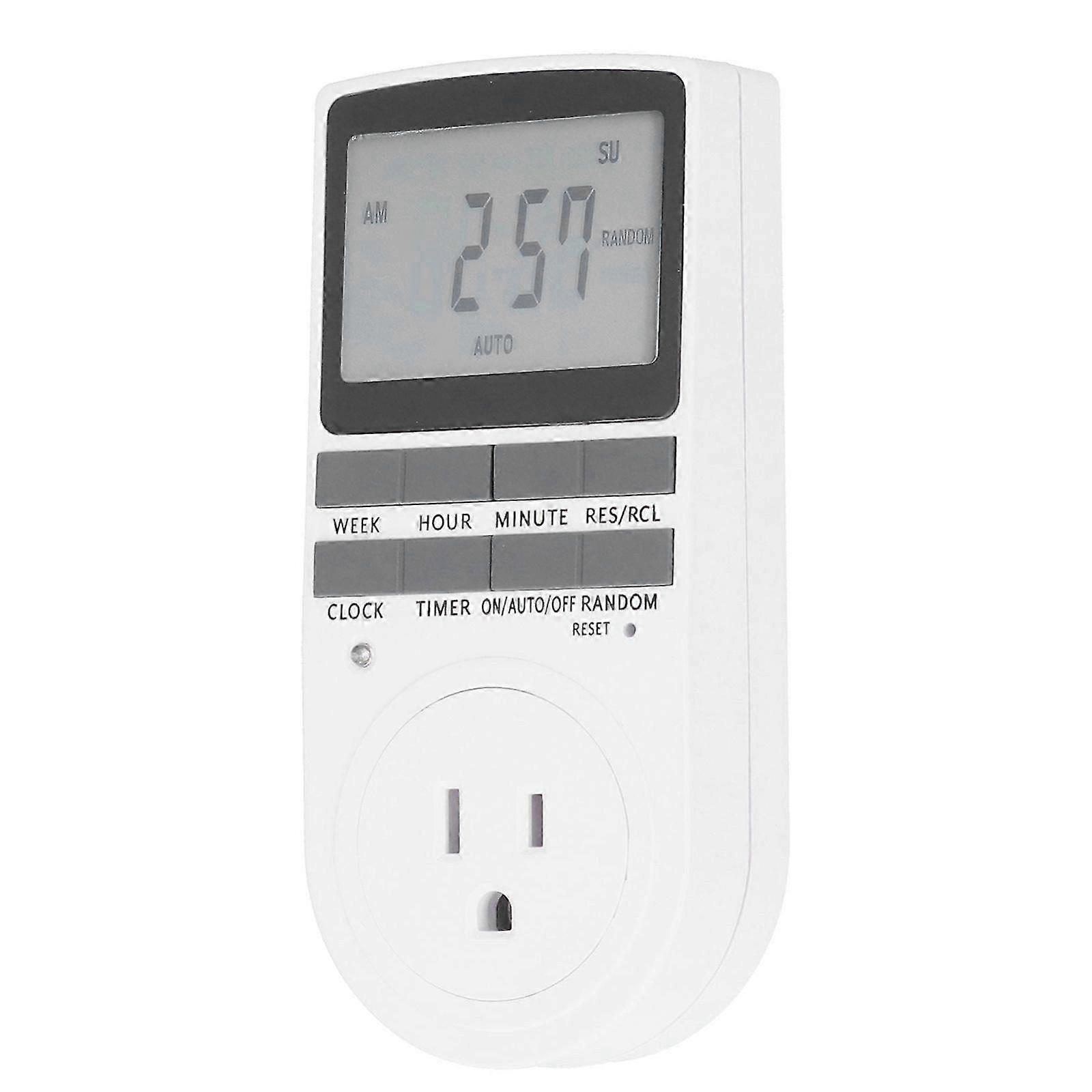 15A LCD Display Energy Saving Timer Socket Outlet Home Appliances Time Switch 26-27