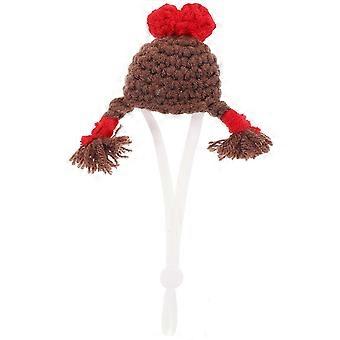 Mini Cap compatible with Small Pet Knitted Hamster Hat Adorable Hamster Hat Mini Hat 13.00X7.00X2.50CM Brown