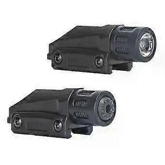 Mini Lanterna Tática LED com Trilho Guia de 20 mm, Recarregável, Pequena, para Instalação Sob a Parede, Ideal para Caça, Camping e Pesca -- JXLGV