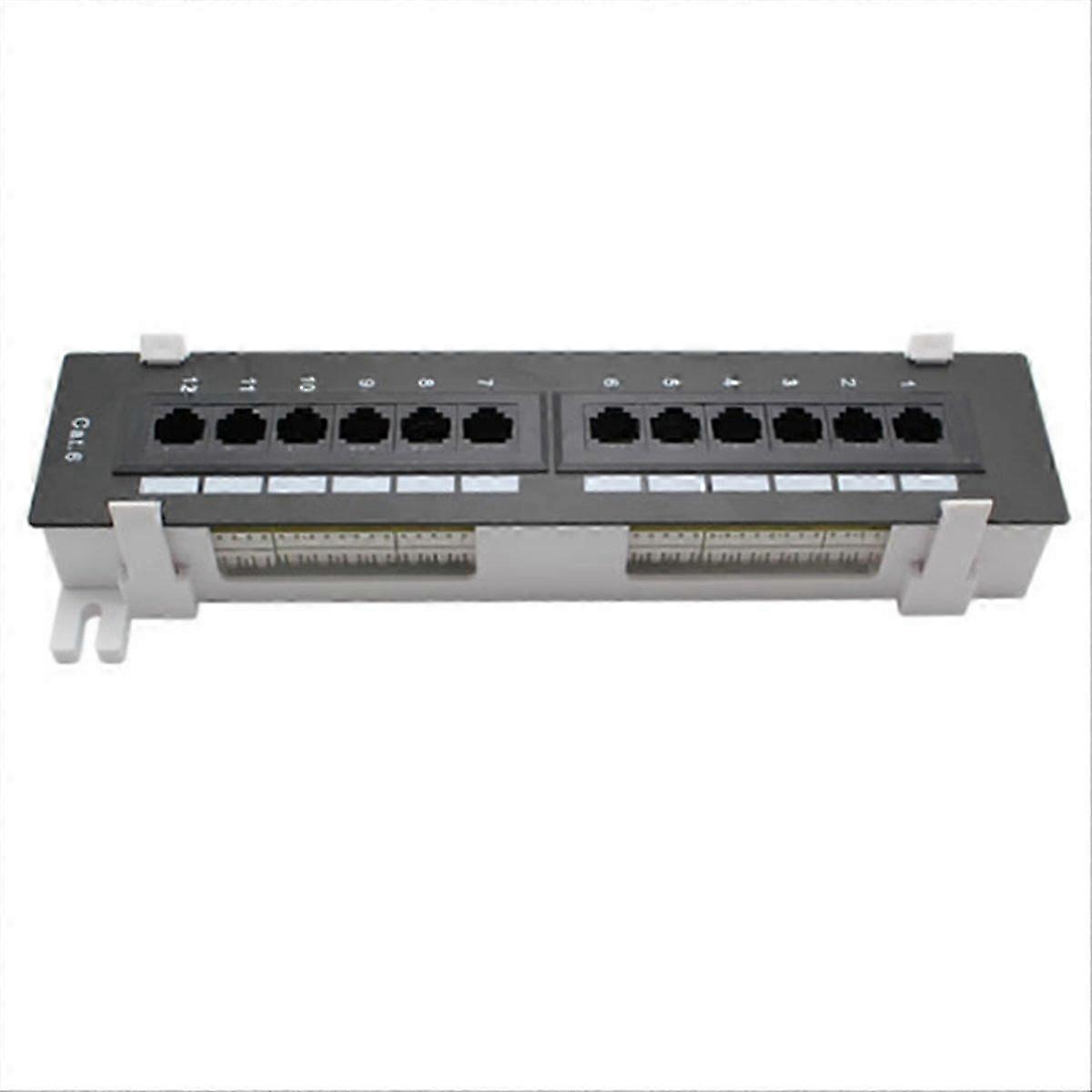 12 Port CAT6 Patch Panel RJ45 Networking Wall Mount Rack