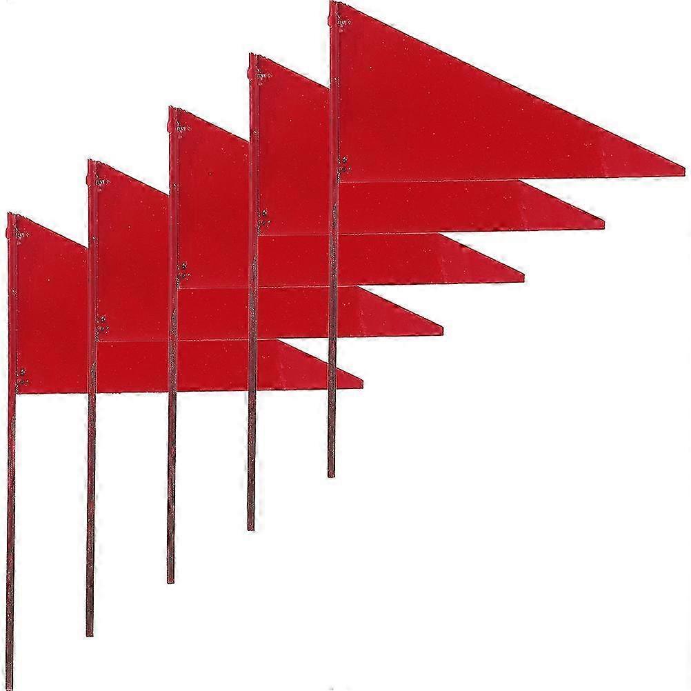5Pcs Lawn Marking Flags Durable Iron Flags Triangular Flags Garden Irrigation Flags