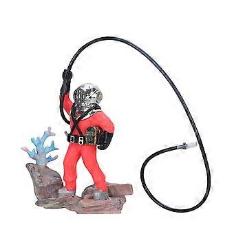 Aquarium Treasure Red Diver Sculpture for Fish Tank Ornament