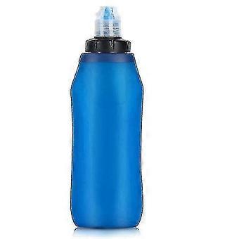 Garrafa de água com filtro de 500ml, canudo filtrante, bolsa de água flexível e dobrável para atividades ao ar livre, ideal para acampamentos esportivos.