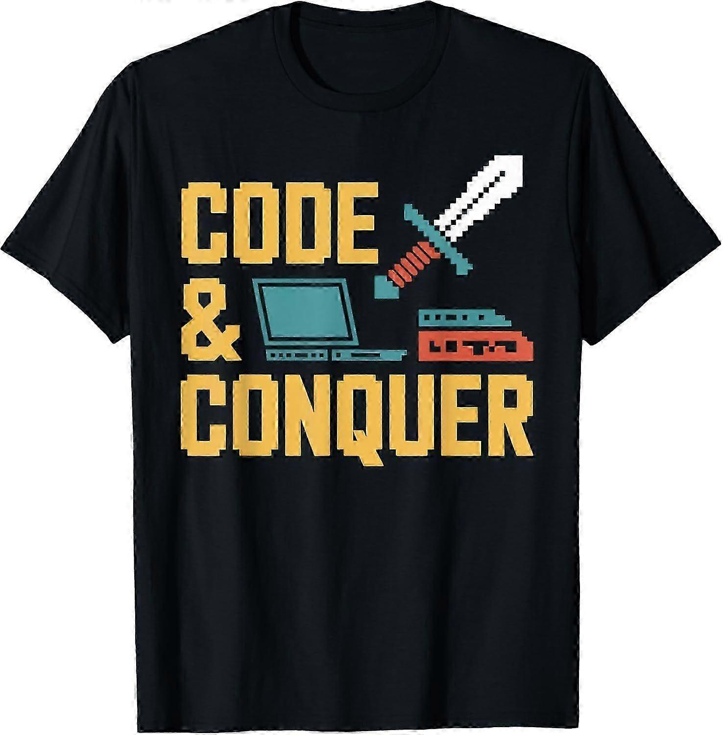 Camiseta Code Conquer Retro Gamer Coder QQ 0465 WJ