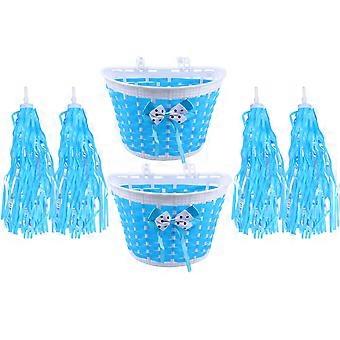 Bike Handlebar Streamers Decorative Supplies for Kids 4Pcs Blue Set