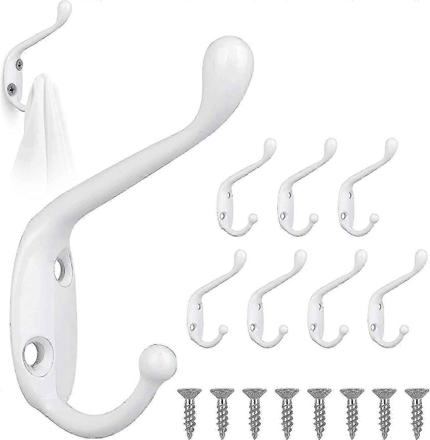 8 Pack Clothes Hooks Wall Hooks With Screws