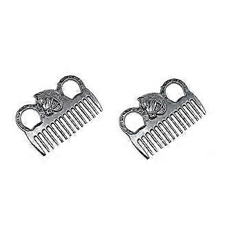 2PCS Horse Mane and Tail Brush Livestock Horse Hair Metal Comb Polishing Technology Clea
